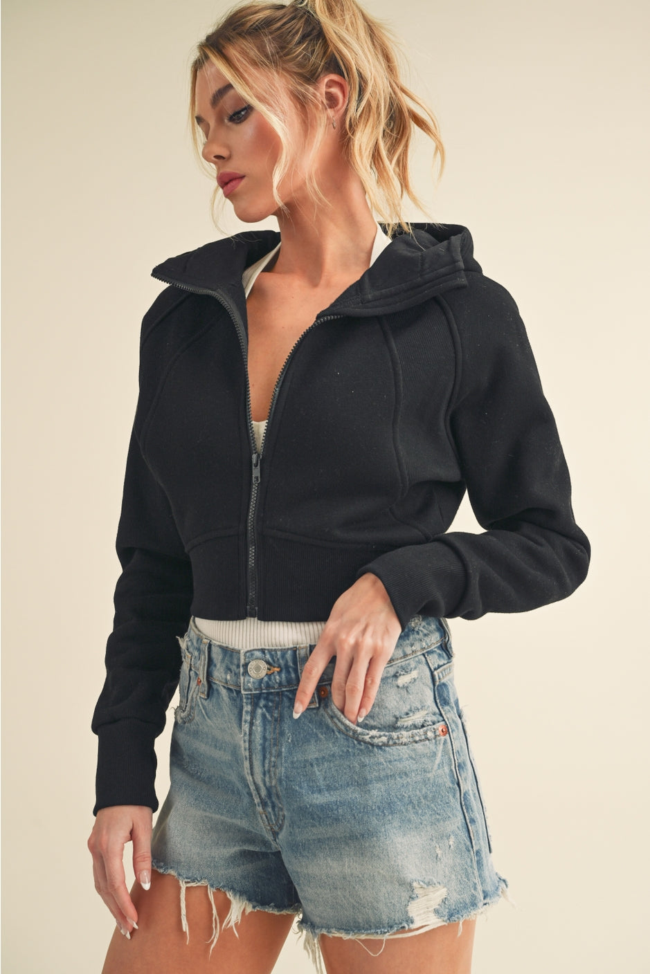 Deva Cropped Hooded Jacket
