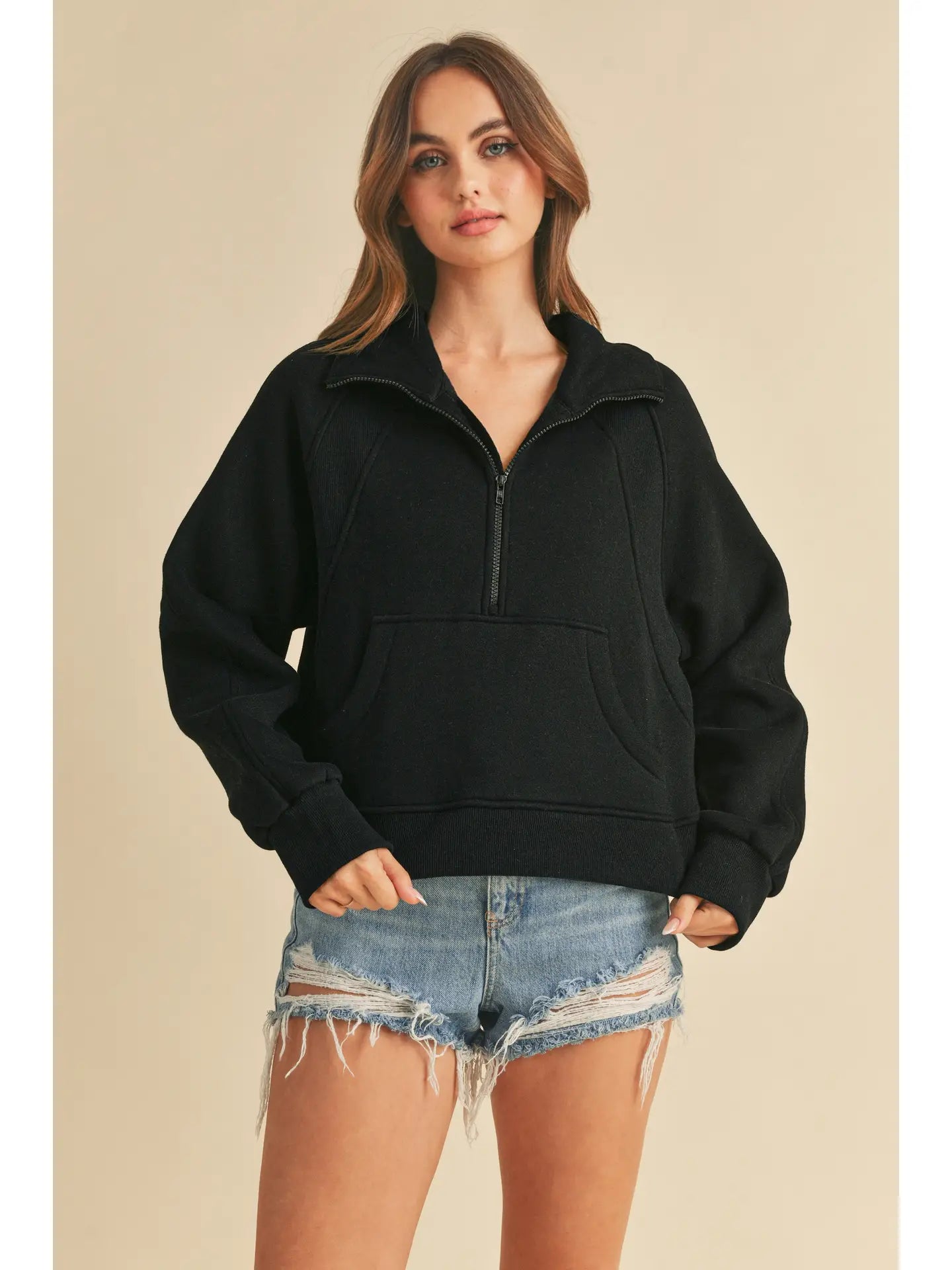 Dove Funnel Neck Half Zip