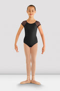 Girls Heart Mesh Cap Sleeve Leotard