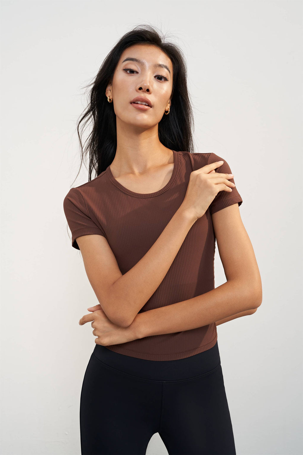 REVERIE - Callista Everyday Ribbed Crew Neck Short Sleeve T-Shirt